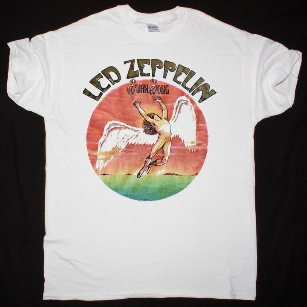 Led Zeppelin Swan Song Classic Rock Fan New White Unisex T-Shirt